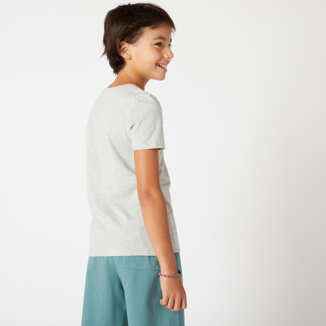 T-shirt enfant coton - Basique bleu jean avec imprimé
