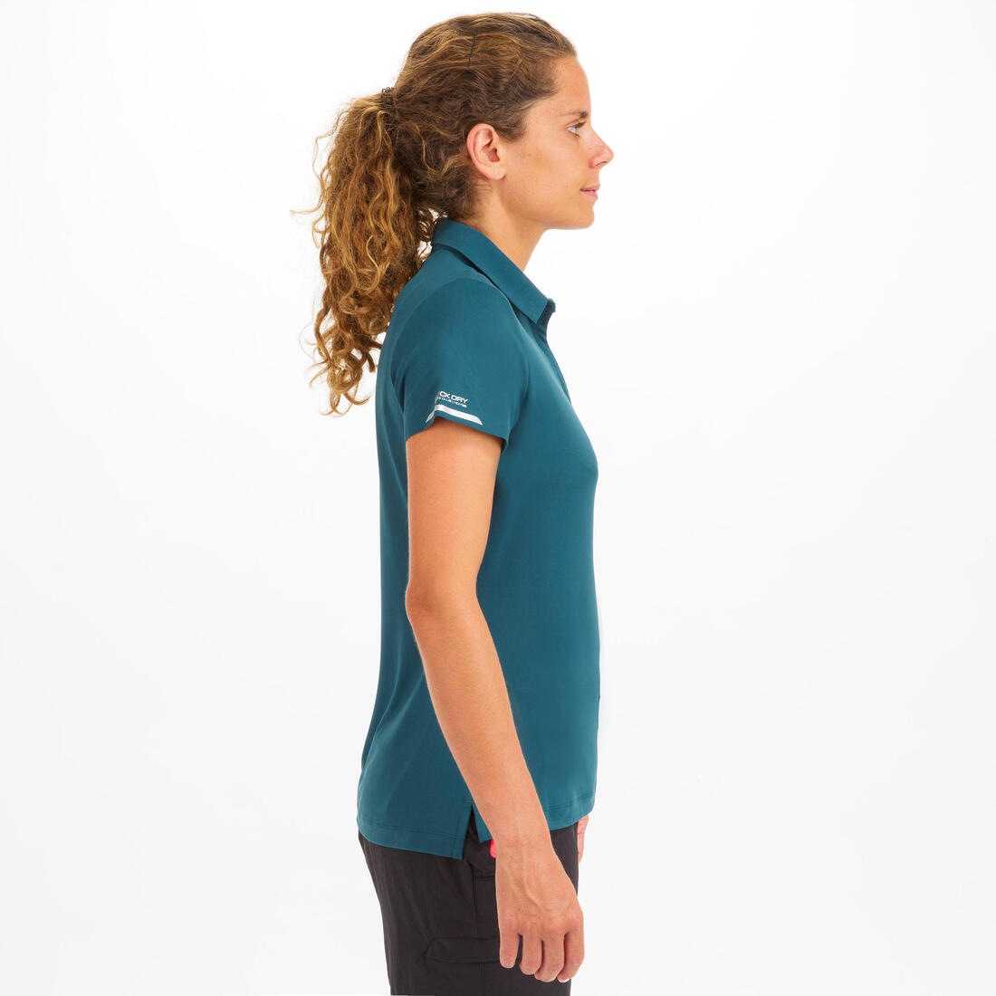 Polo manches courtes de voile femme Race rose pâle