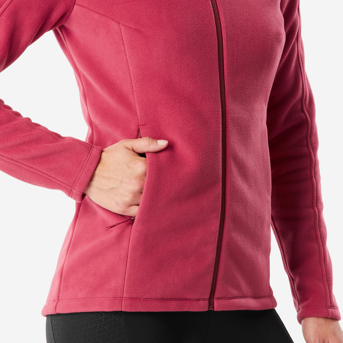 Polaire de randonnée montagne femme, MH500 full zip