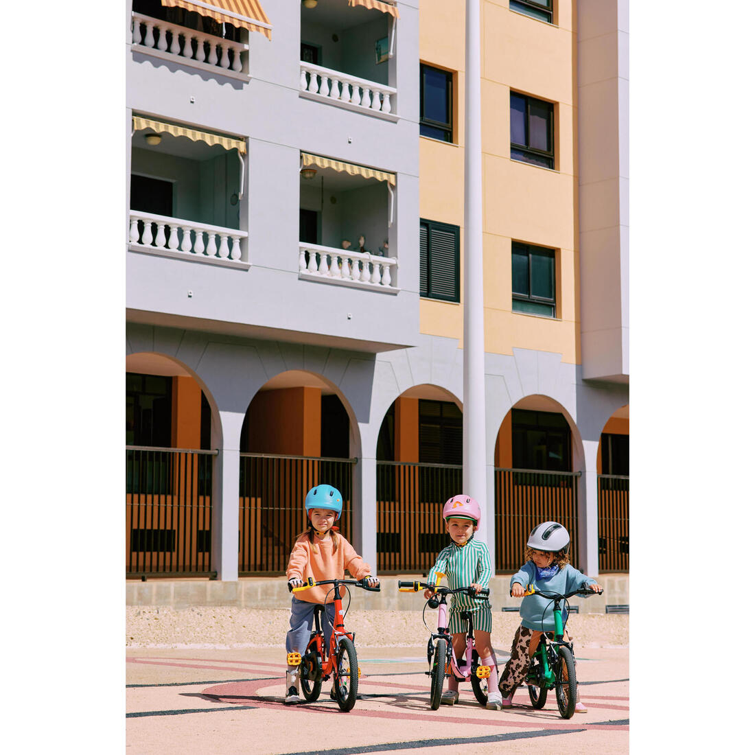 Casque velo bebe et enfant 44-55 cm, play 100 gris