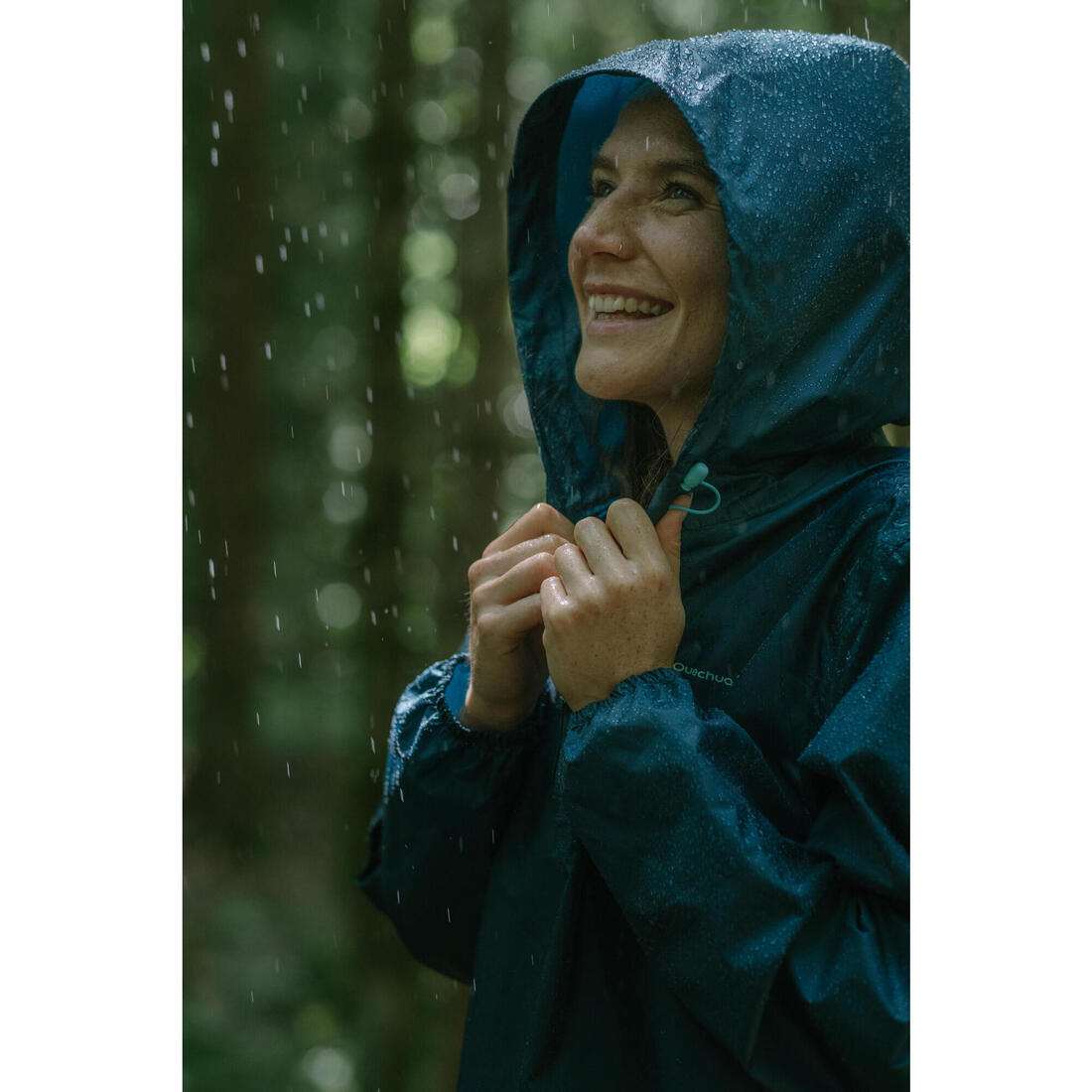 Veste de randonnée déperlante coupe-vent femme, Raincut 1/2 Zip