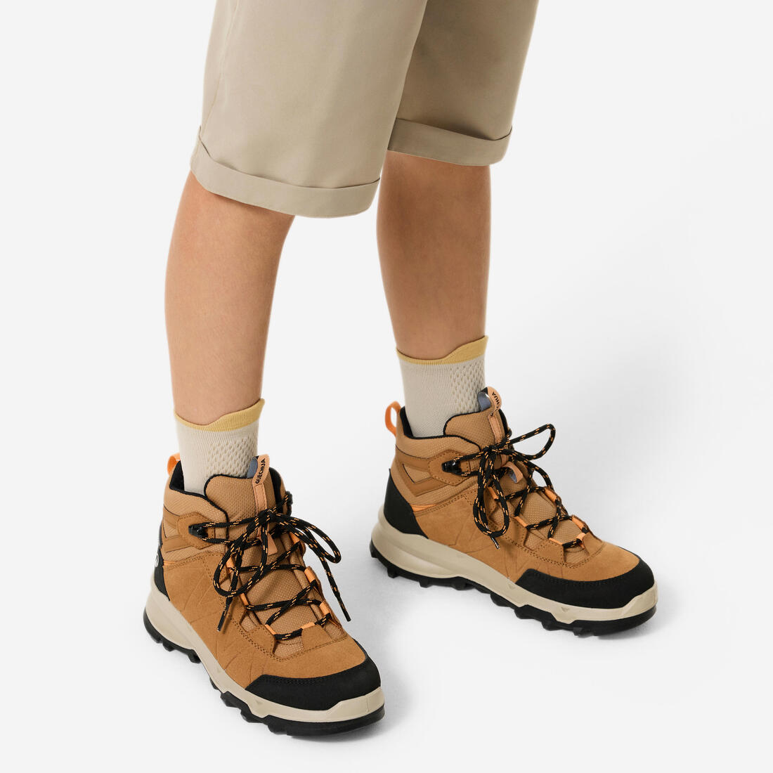 Chaussures de randonnée hautes imperméables 28 au 39 enfant, MH900