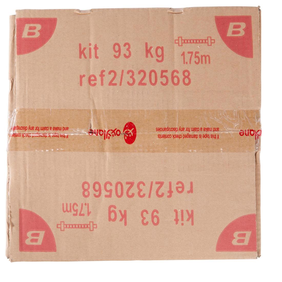 Kit 93 kg haltères et barres musculation avec disque de fonte en partie recyclée