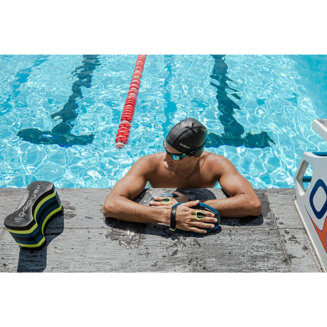 Lunettes De Natation SPIRIT - Verres Miroirs - Grande Taille - Noir Beige Blanc