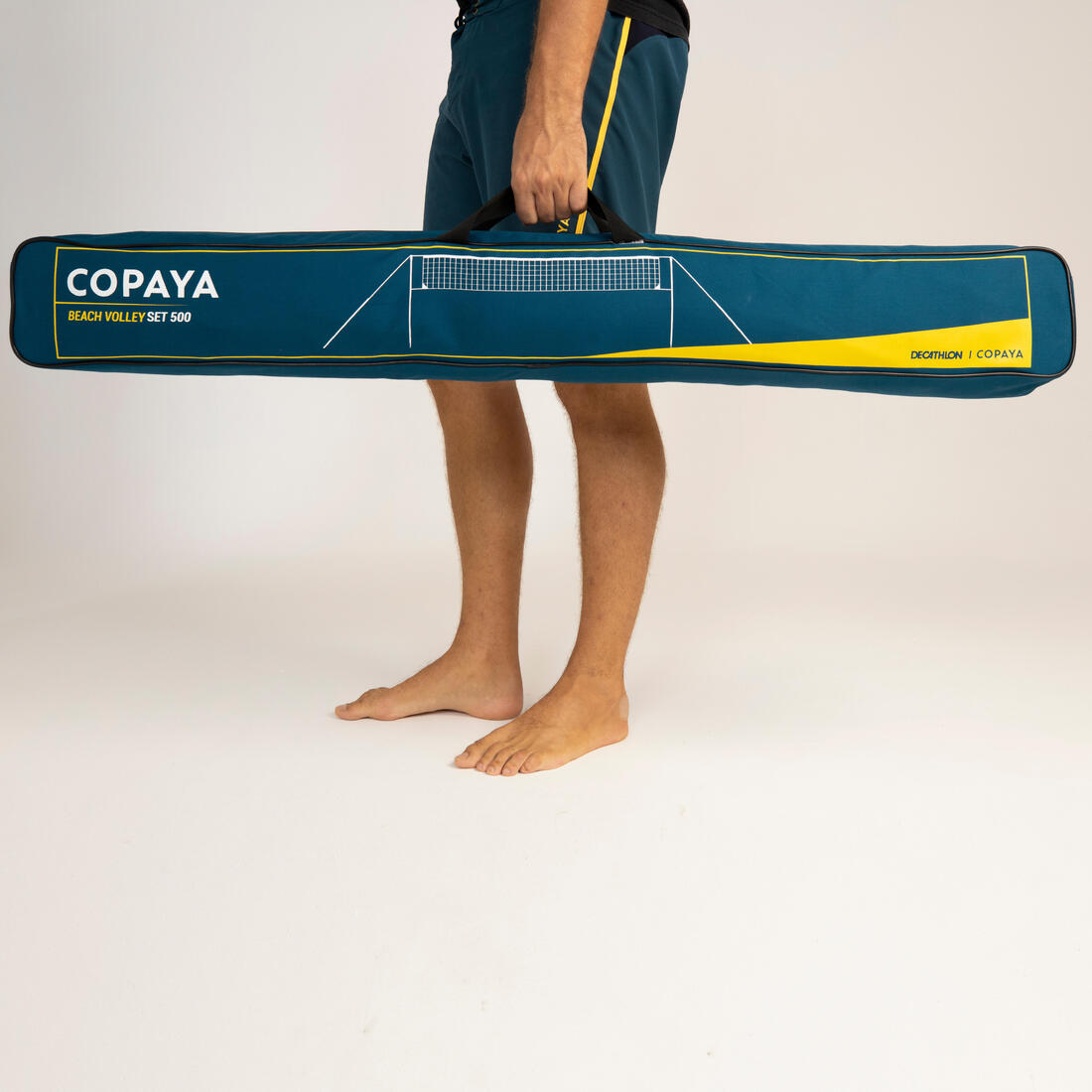 Set (filet et poteaux) de beach volley loisir bv 500 (6m) bleu