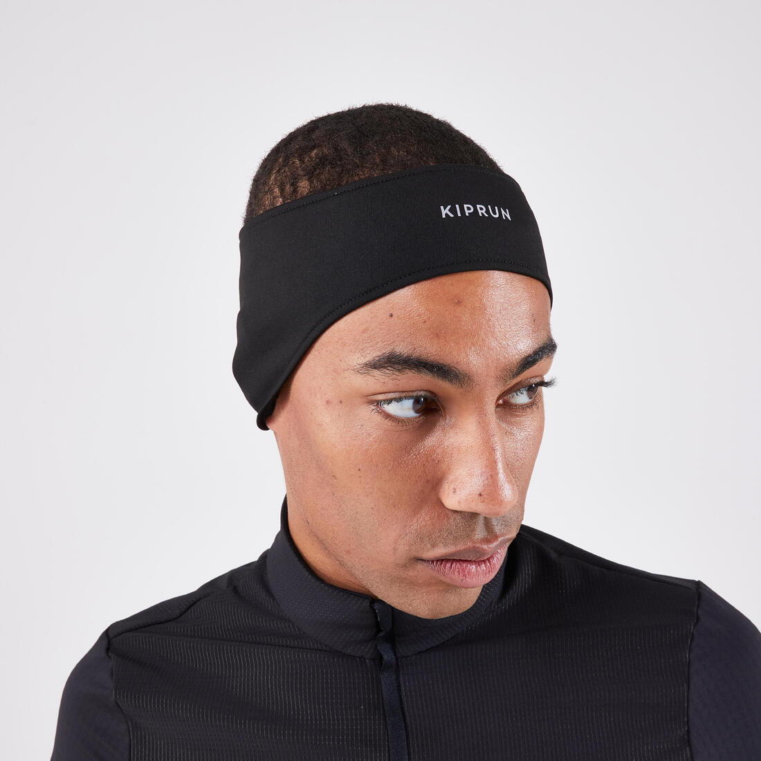 Bandeau running chaud homme femme - kiprun warm noir