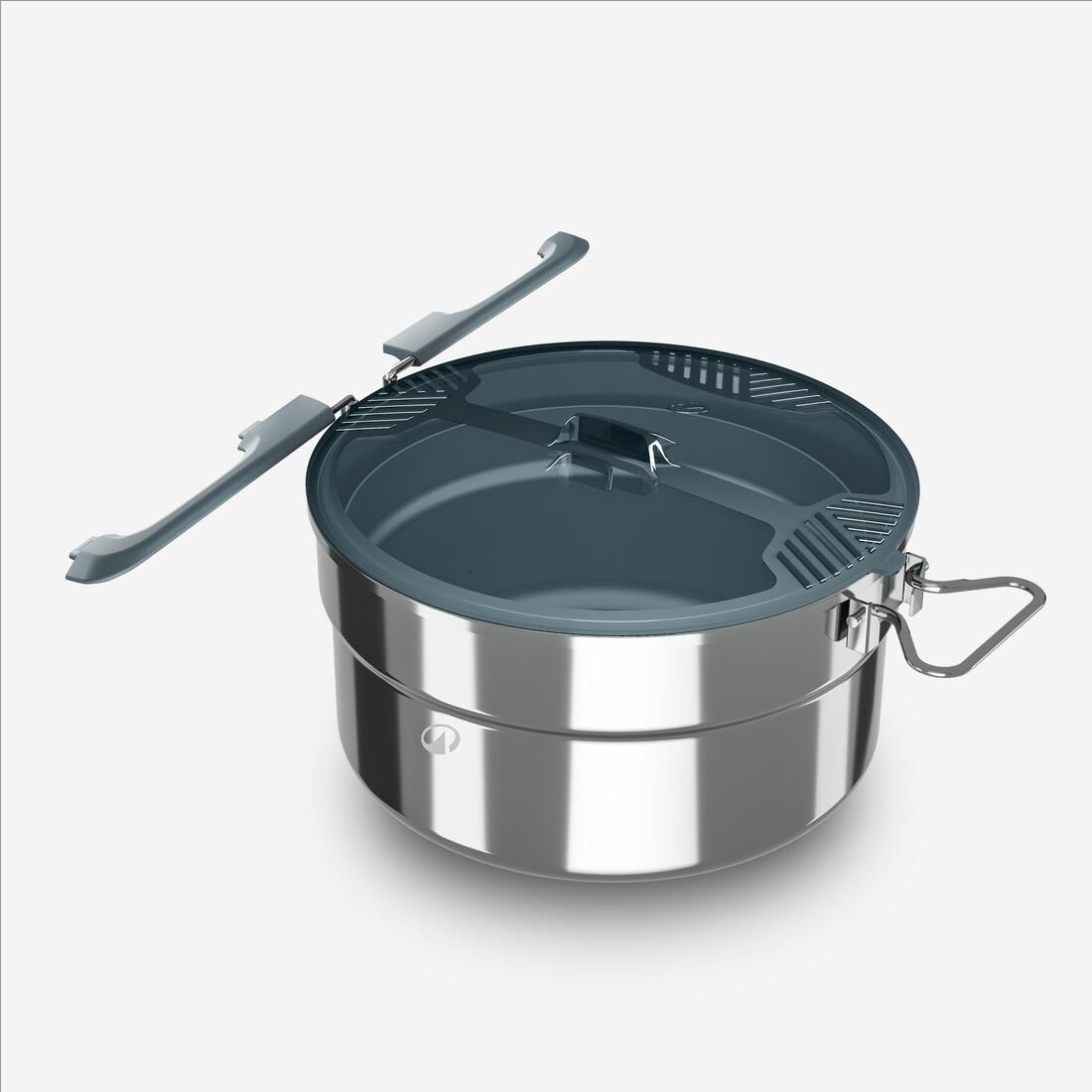 Popote de camping en acier inoxydable pour 4 personnes, 18 éléments
