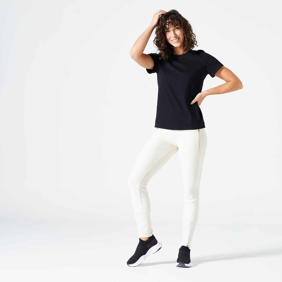 Tee-shirt en coton col rond femme