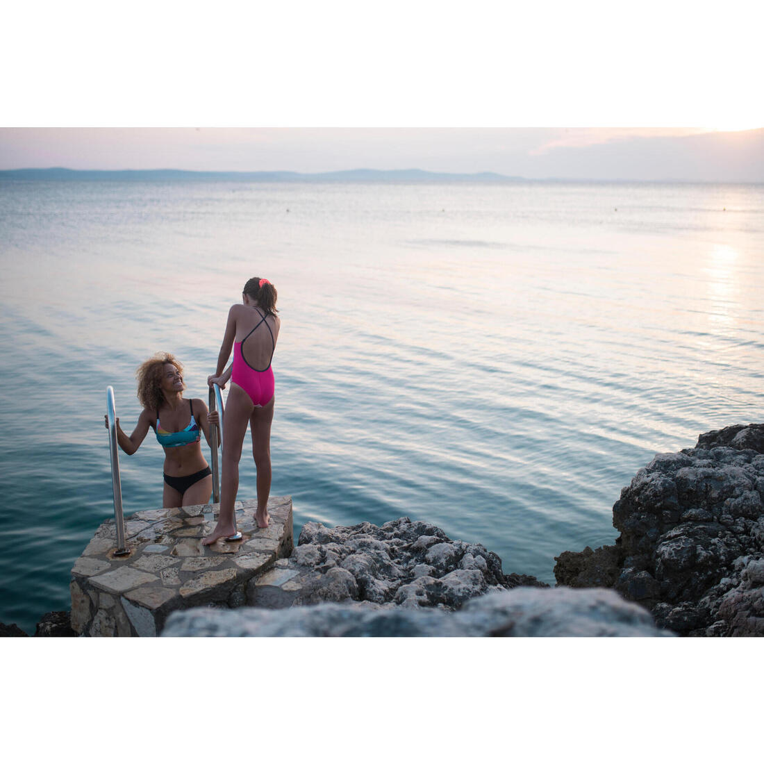 Chouchou de natation cheveux fille corail