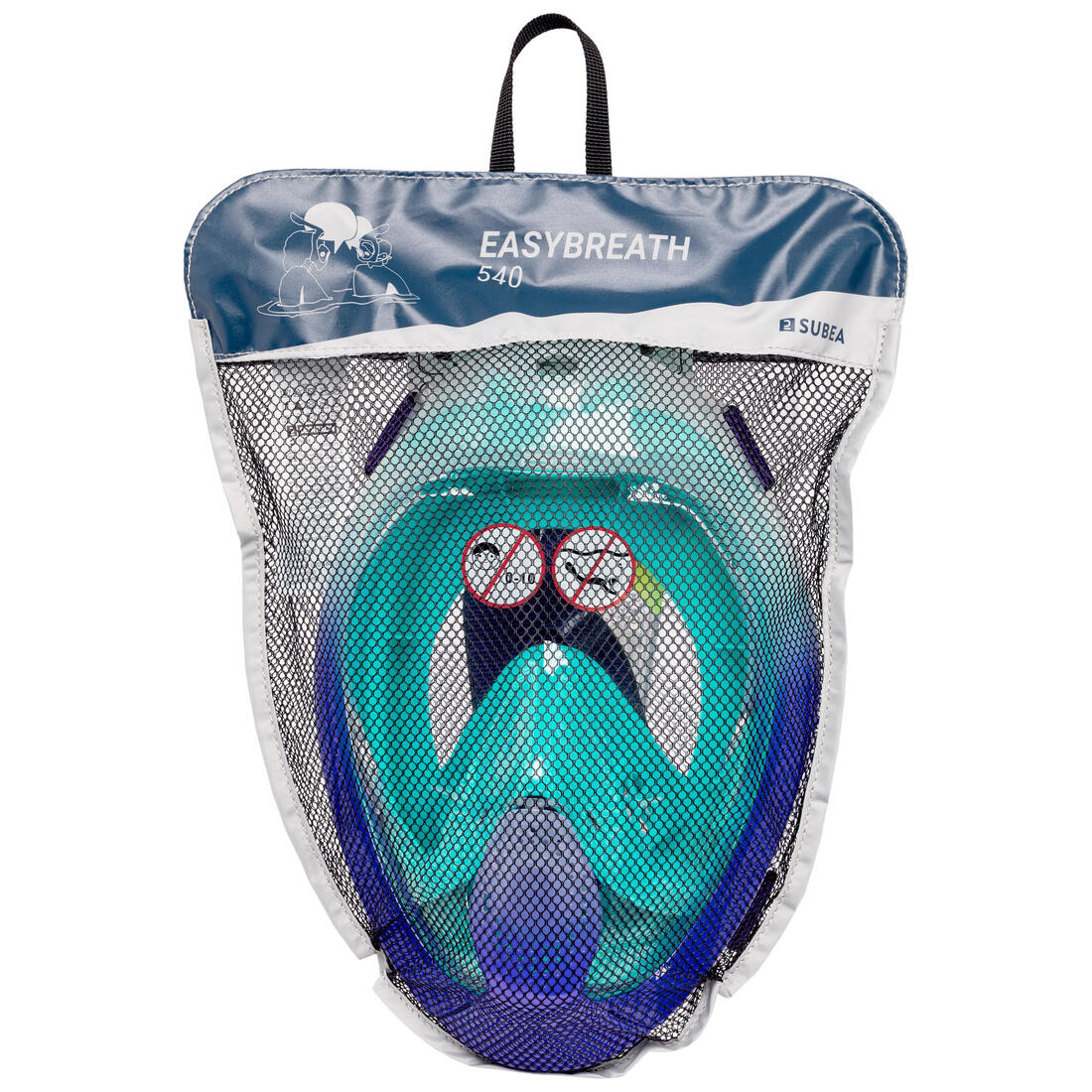 Masque snorkeling surface easybreath + avec valve acoustique > 10 ans - jungl