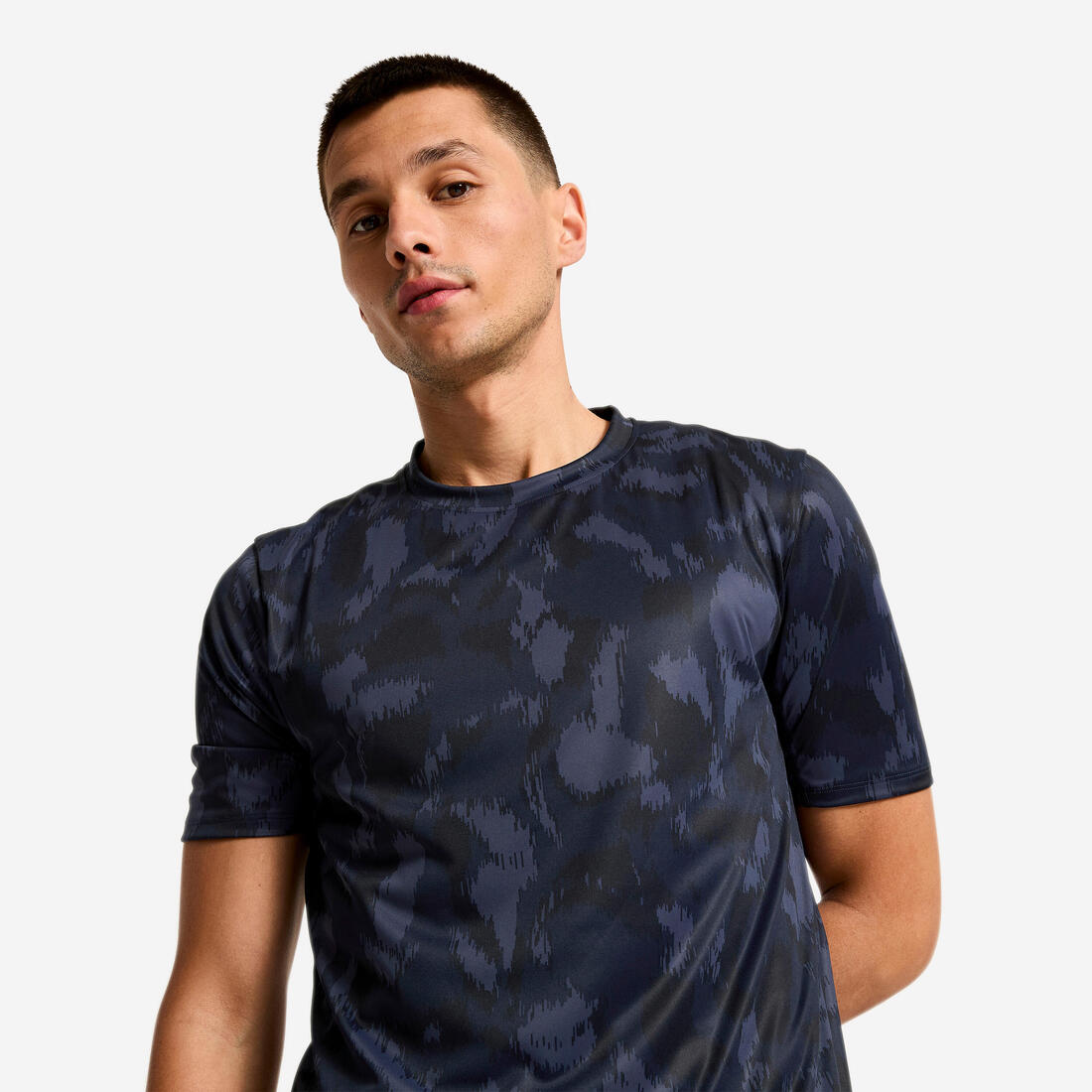 T-shirt de fitness manches courtes respirant col rond homme