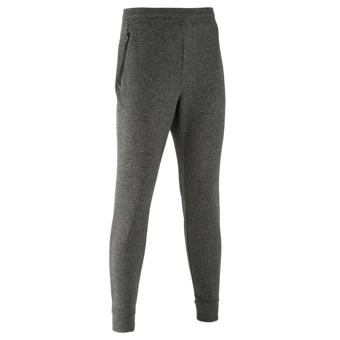 Pantalon jogging Fitness Slim Poches Zippées Gris Foncé