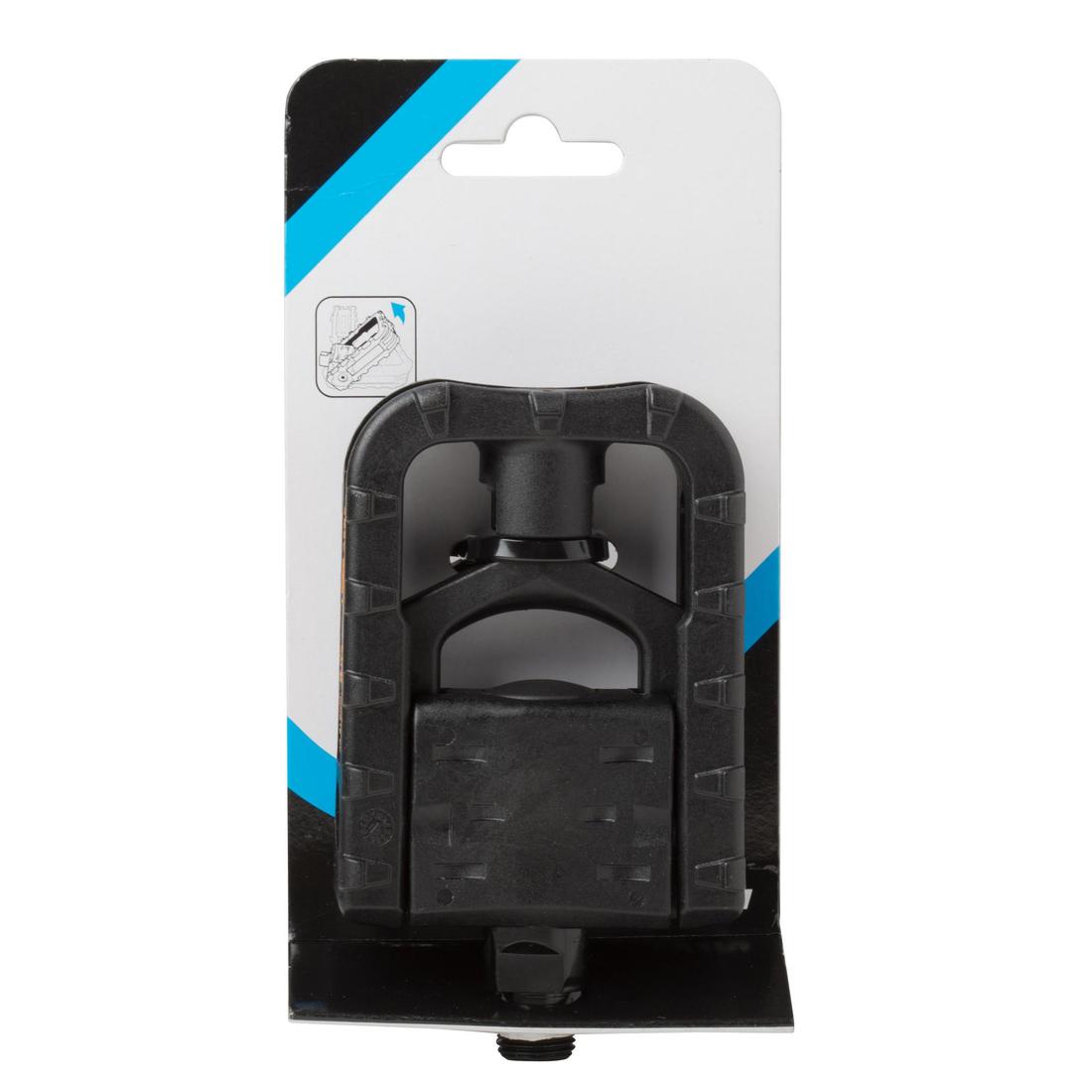Pédales plates pliantes vélo ville résine noire