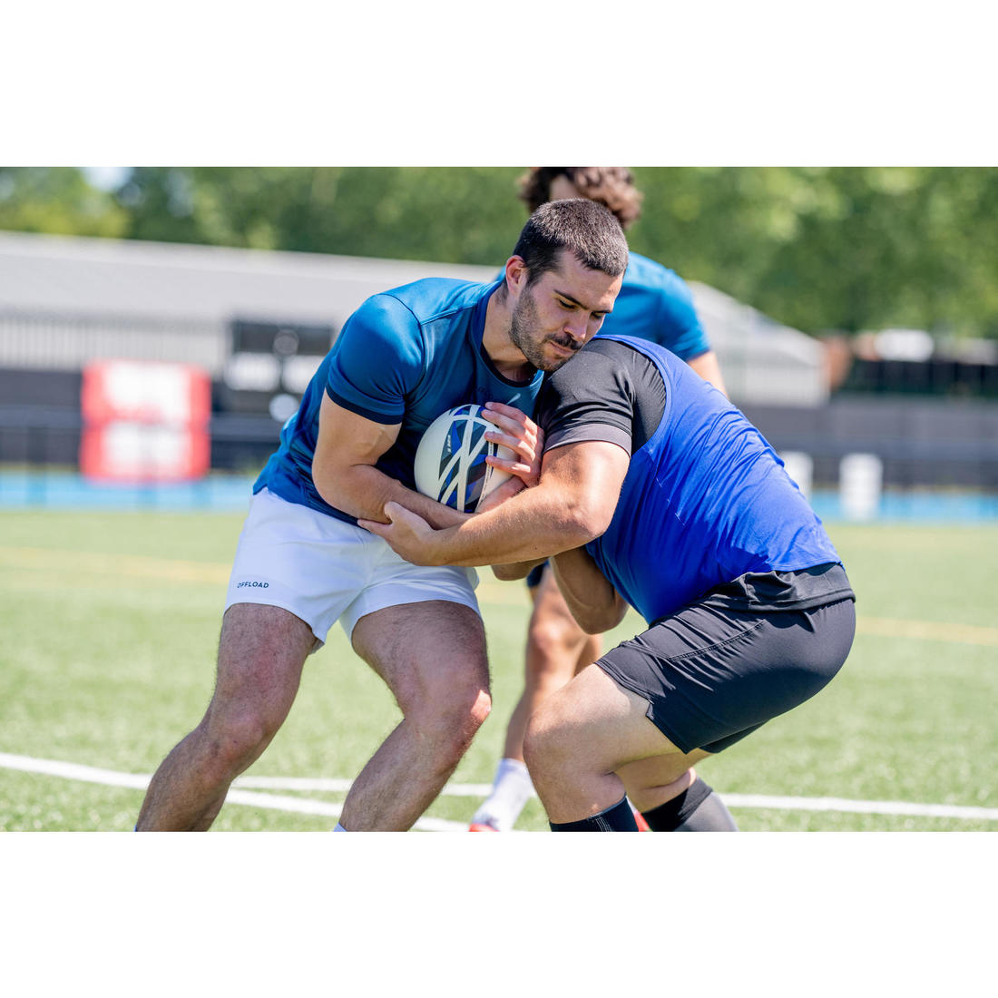 BALLON DE RUGBY Taille 5 - R500 match Bleu