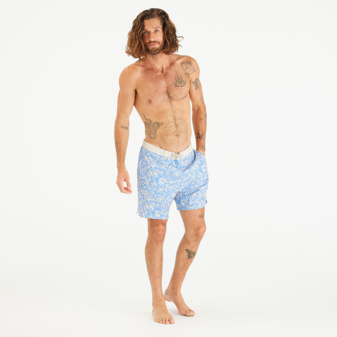 Boardshort surf short de bain mi-long 18'' homme, 100 Supagirl