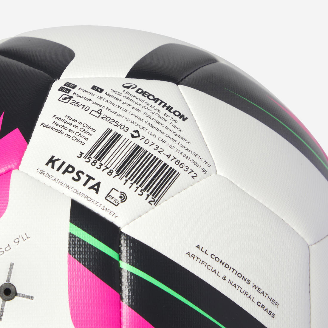 Ballon de football cousu machine TRAINING BALL taille 5