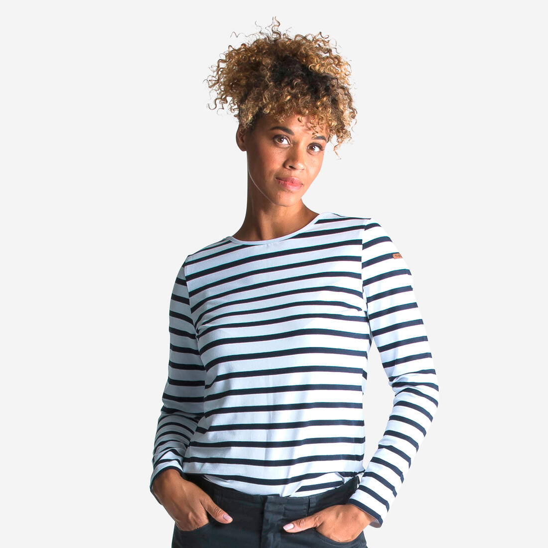T-Shirt Manches longues - marinière de voile femme Sailing 100