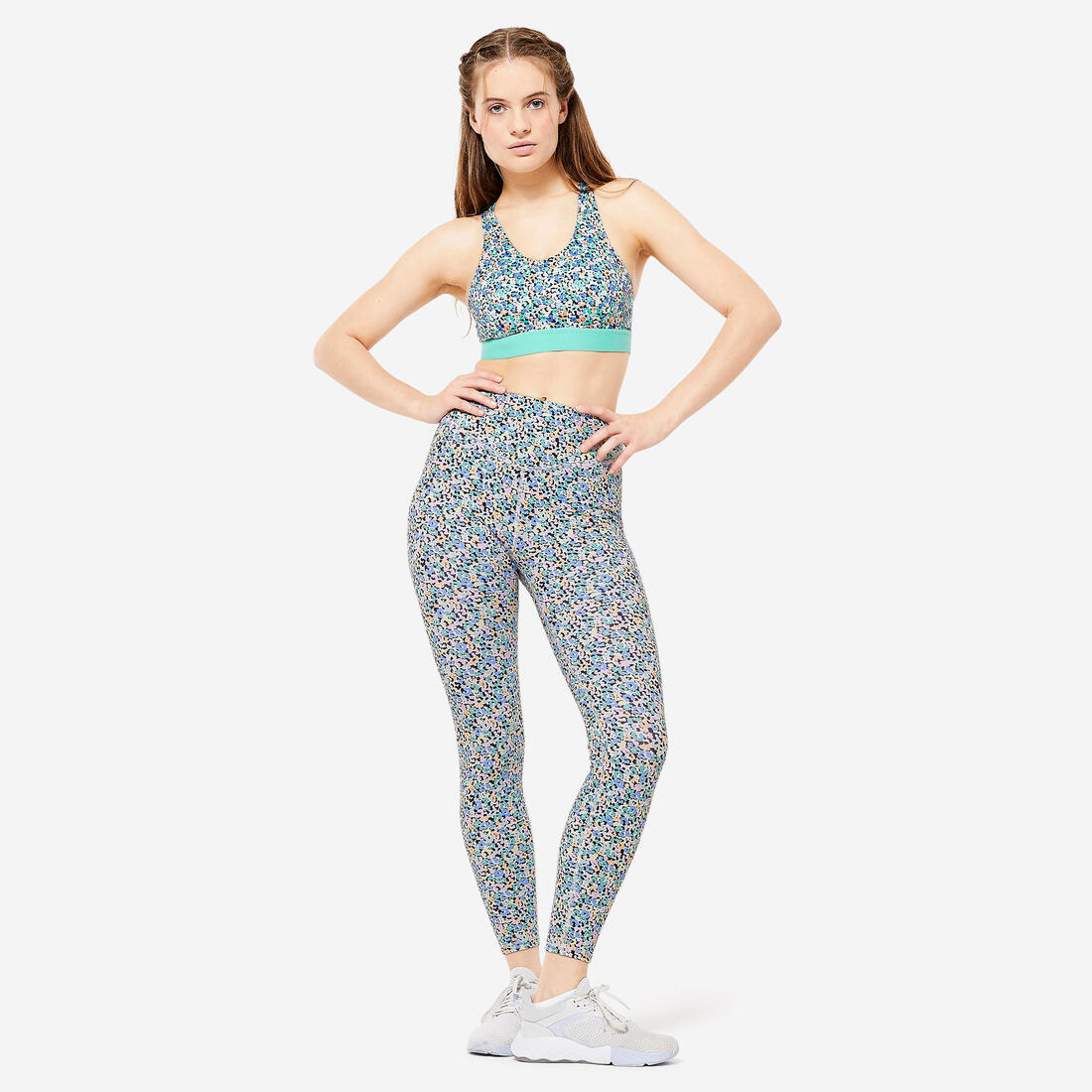 Legging taille haute Fitness Cardio Femme, Imprimé
