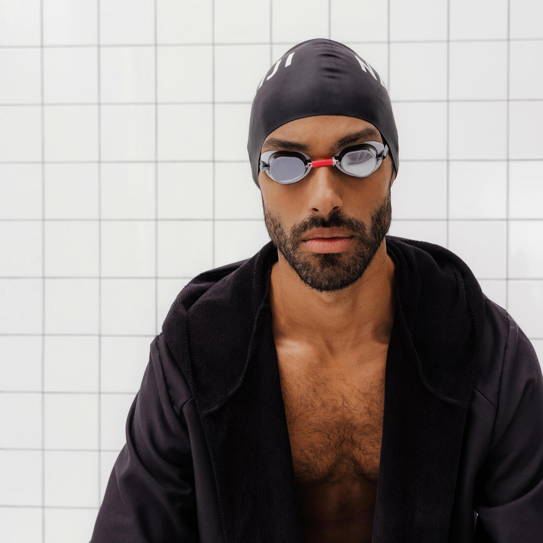 Lunettes de Natation SUEDOISES - Verres Miroir - Taille Unique - Noir Rouge