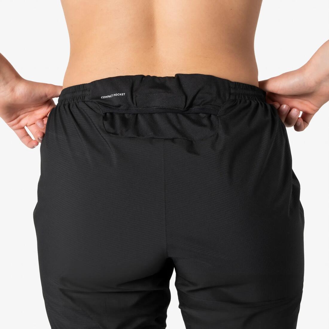 Pantalon imperméable de running & trail running Femme - KIPRUN Run 900 Rain Noir