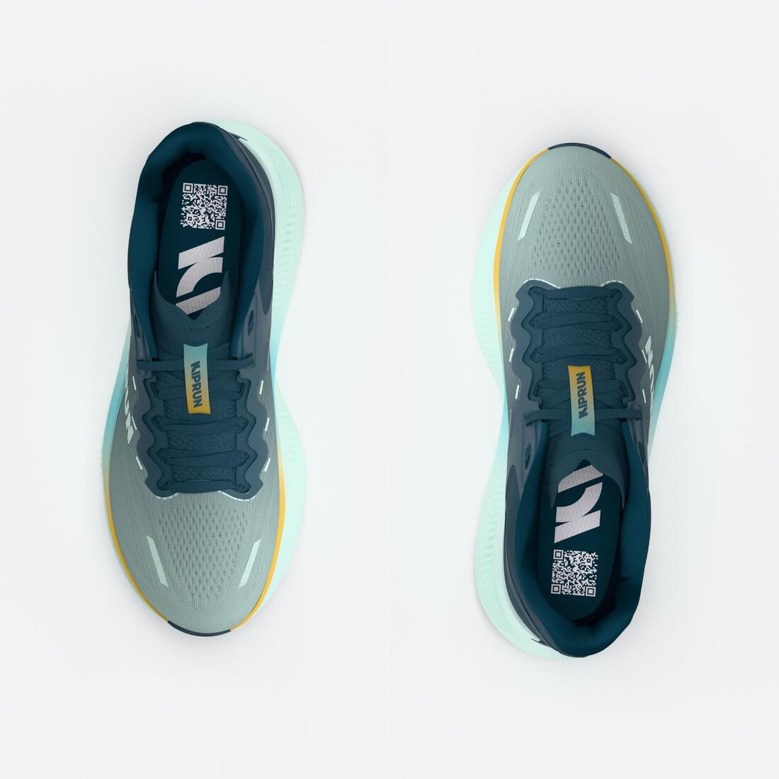 Chaussures de running route homme, Kiprun Kipride Max gris et