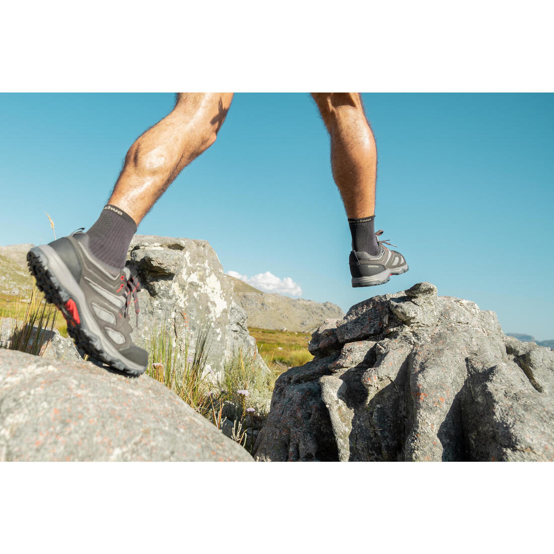 Chaussures imperméables de randonnée montagne - MH100 Bleu - Homme