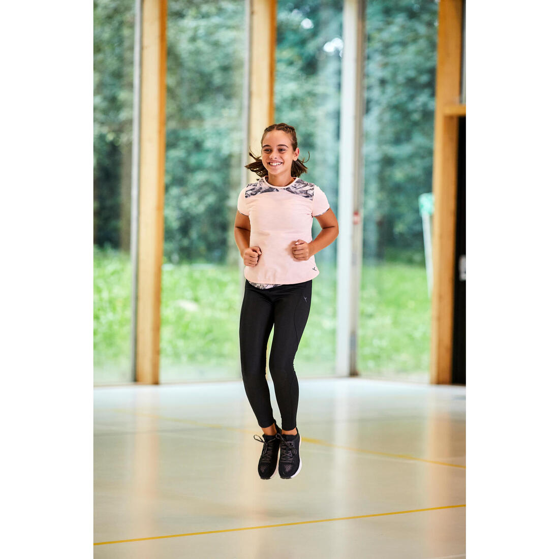 T-shirt 2en1 fille - rose print