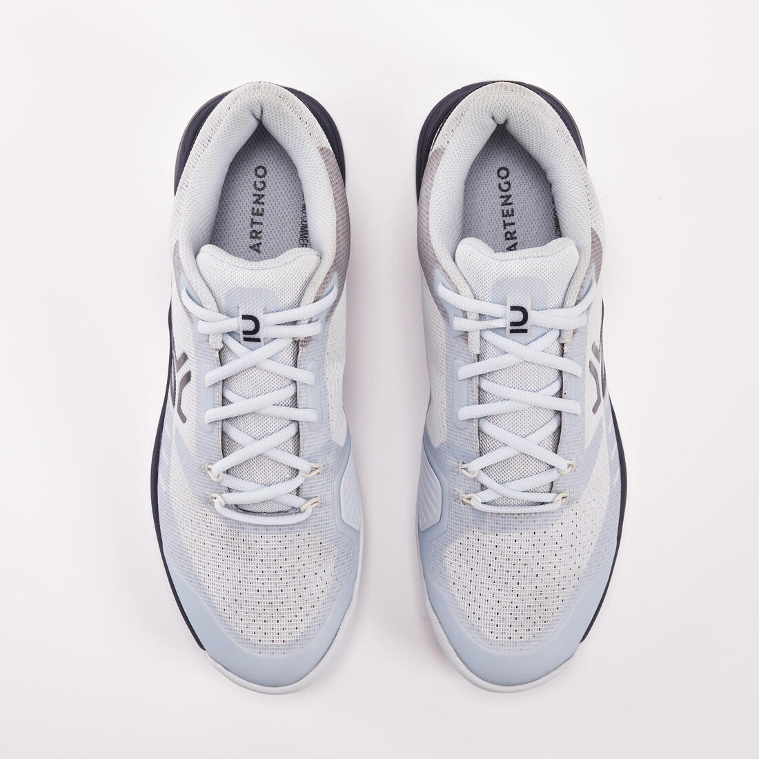 Chaussures de tennis Homme Multicourt - Artengo FAST Gris Clair Bleu