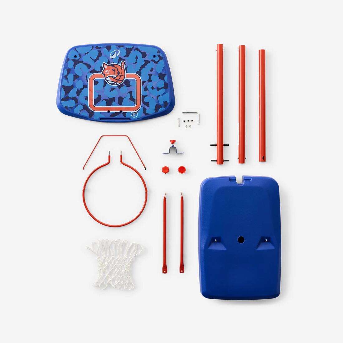 Panier de basket sur pied réglable de 1,30m à 1,60m Enfant - K500 Aniball bleu