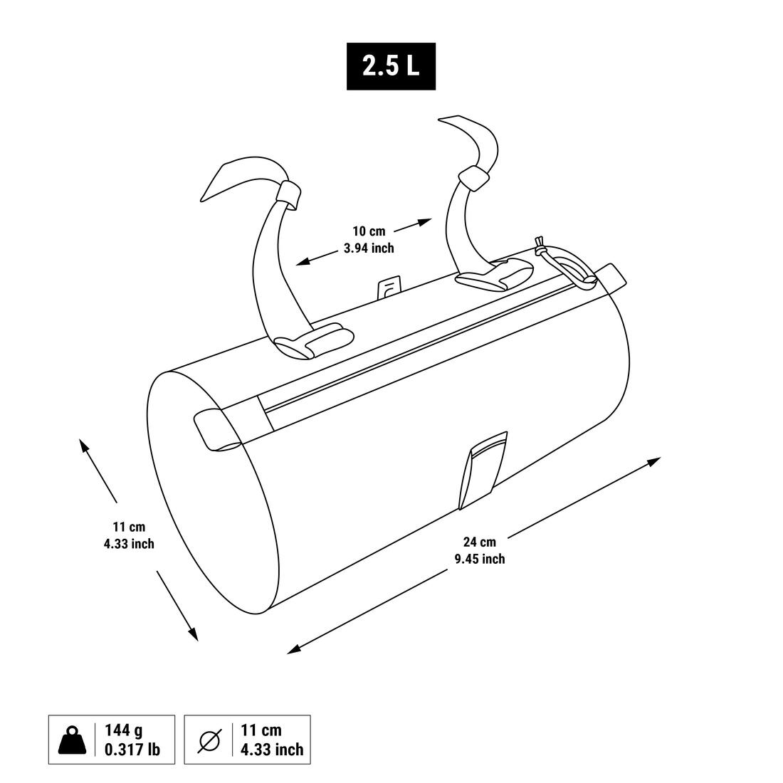 SACOCHE VELO DE GUIDON 2.5 LITRES ACTV 100