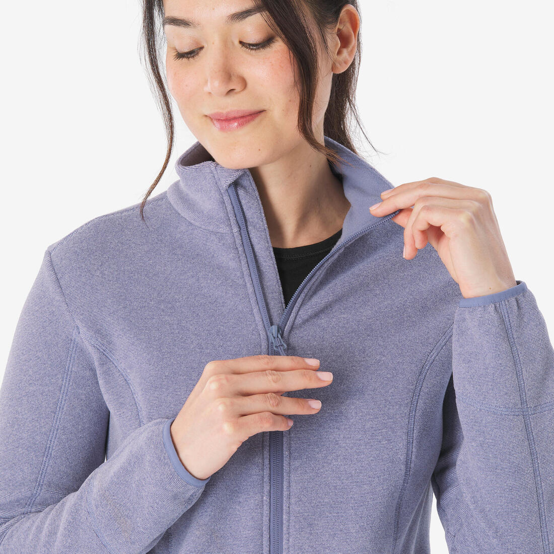 Polaire de randonnée montagne femme, MH100 full zip
