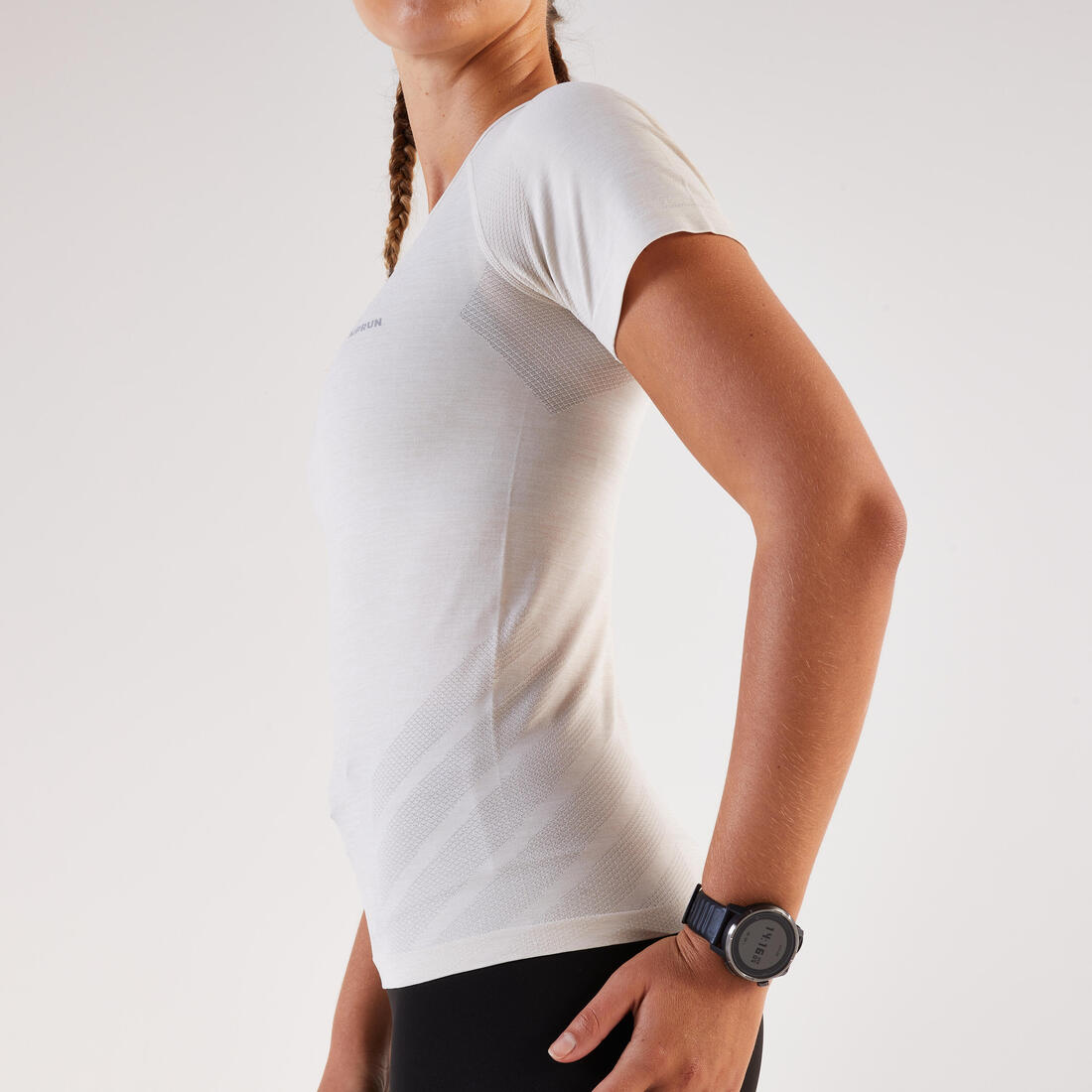 T-shirt running & trail sans couture femme - kiprun run 500 confort slim