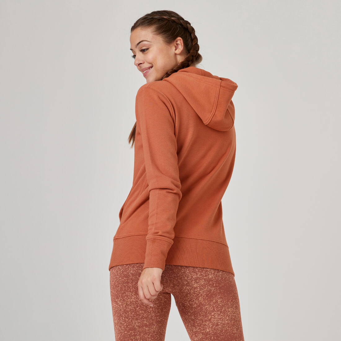 Sweat à capuche en coton fitness femme