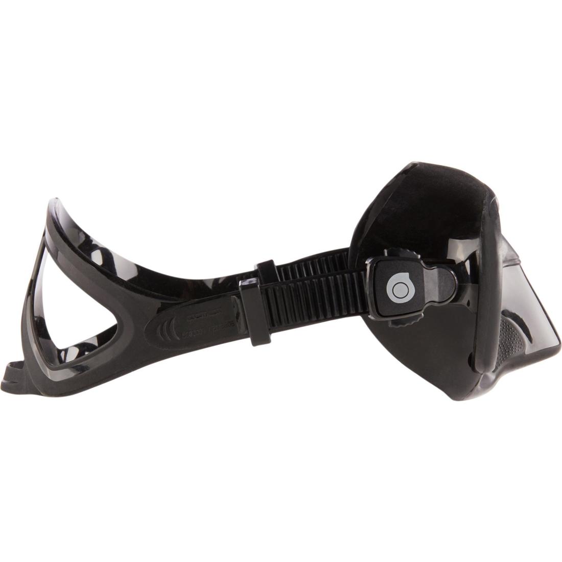 Masque d'apnée et de chasse sous-marine micro volume, 900 dual noir
