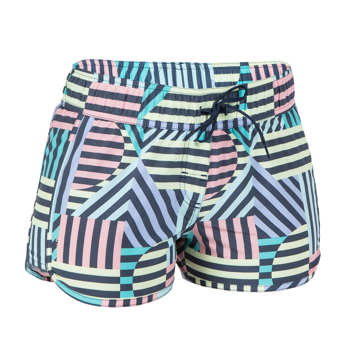 Boardshort surf femme TINI CORAIL avec ceinture élastiquée et cordon de serrage