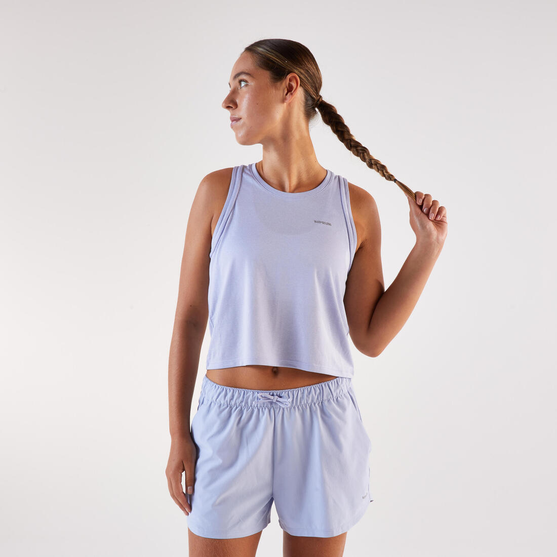 Débardeur court de running respirant femme - kiprun run 500 dry