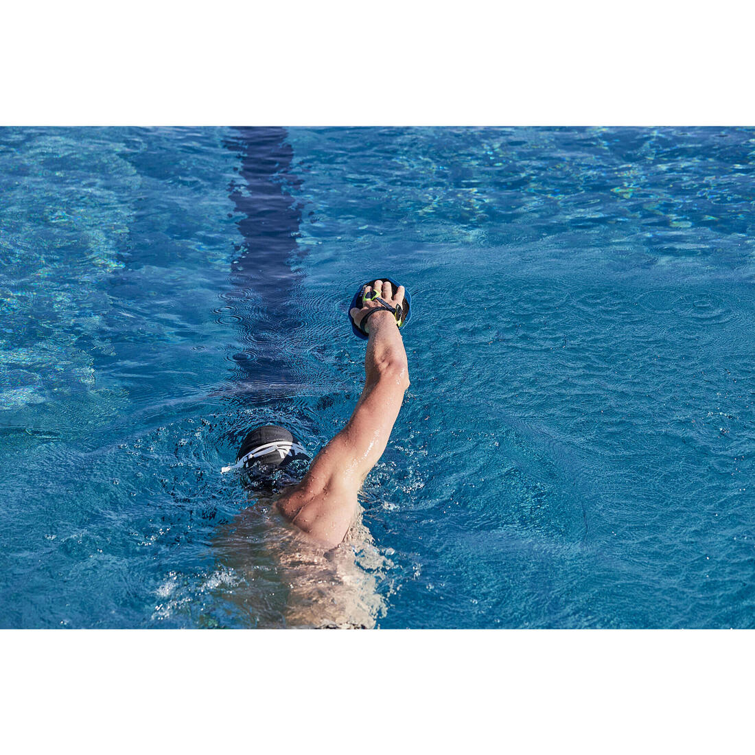 Plaquettes de natation quick-in 500 taille m bleu jaune