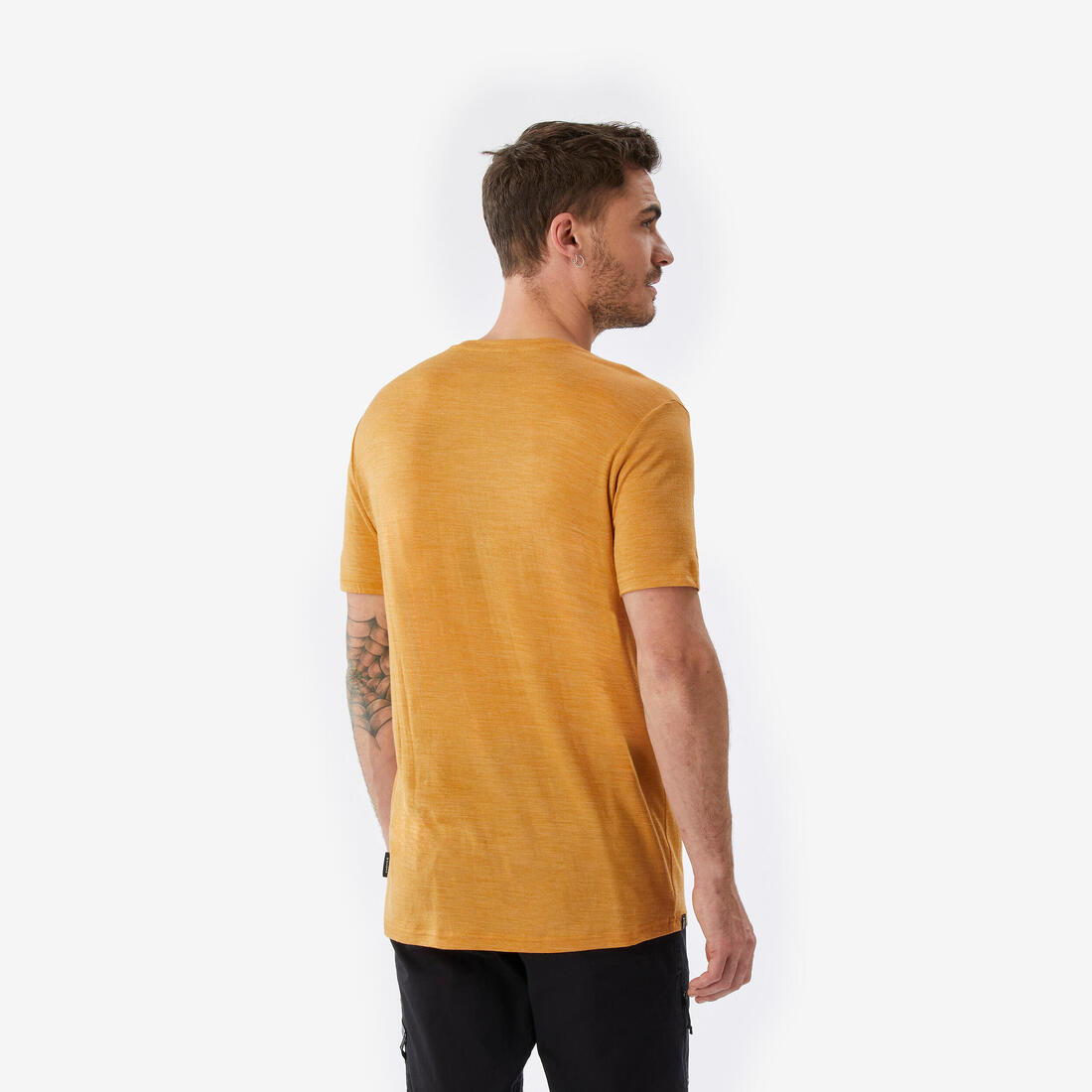 T-shirt de trek voyage manches courtes laine mérinos Homme - TRAVEL 500