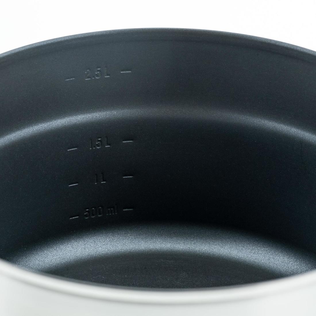 Popote 4 personnes de camping en acier inox + anti-adhésif