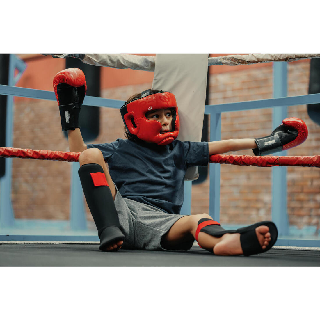 PROTÈGE-TIBIAS-PIEDS DE KICK-BOXING 100 ENFANT