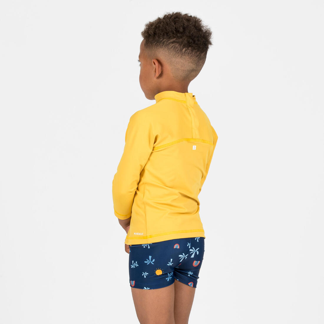 Boxer de bain bébé / enfant bleu imprimé crabes