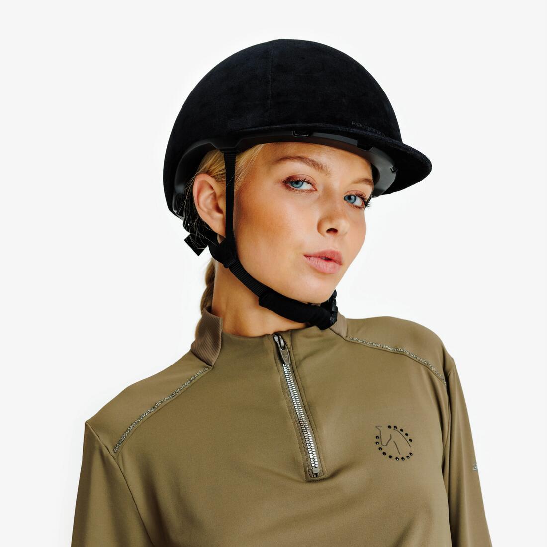 Casque équitation adulte et enfant - 140 velours noir