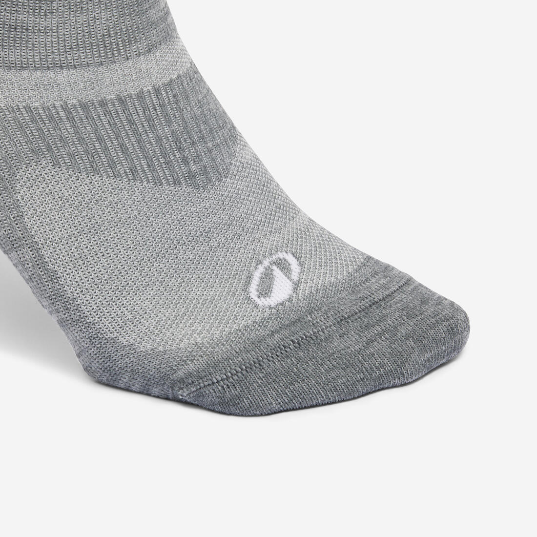 Chaussettes mi-hautes de fitness x2, grises et blanches
