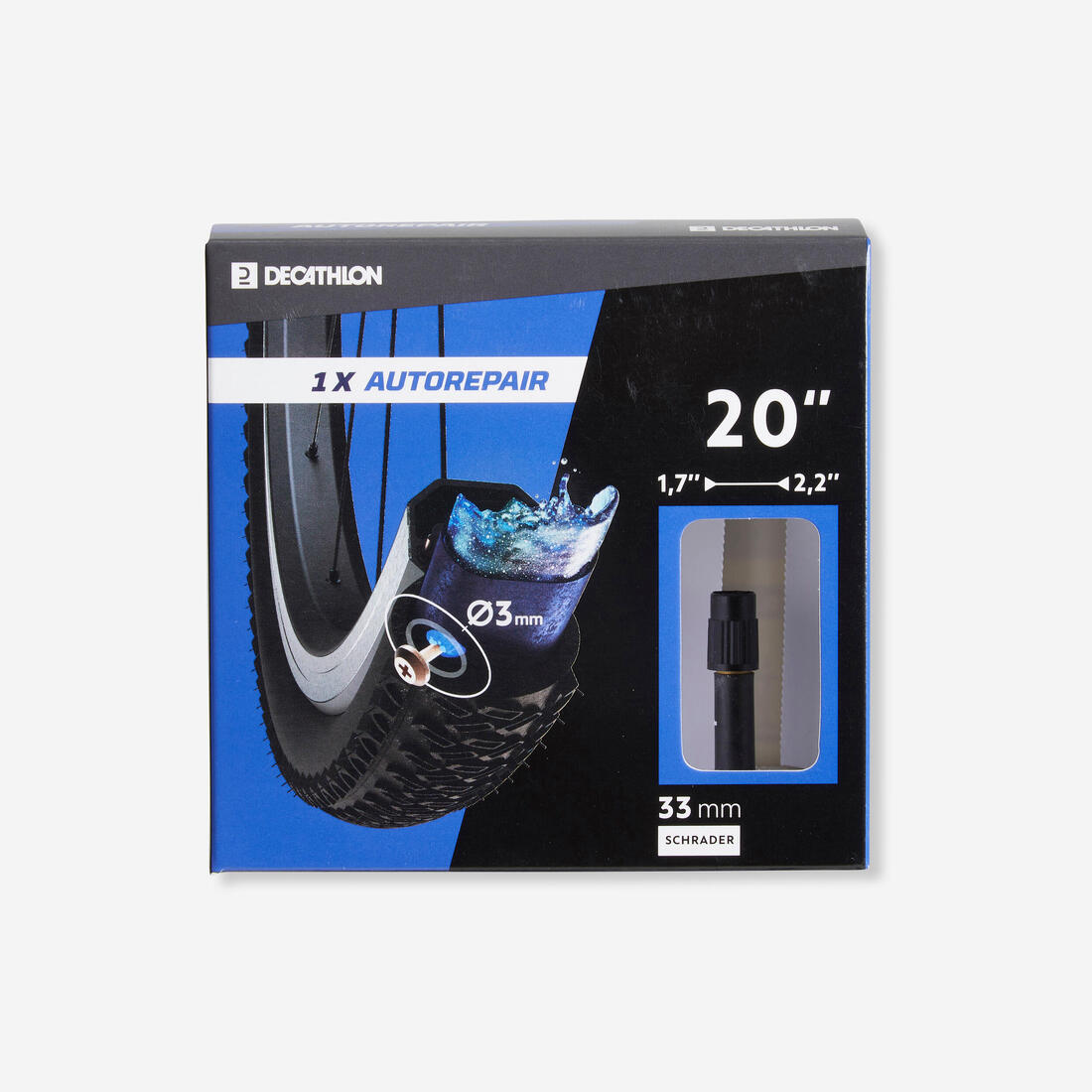 Chambre air 20x1,7/2,2 schrader auto reparante