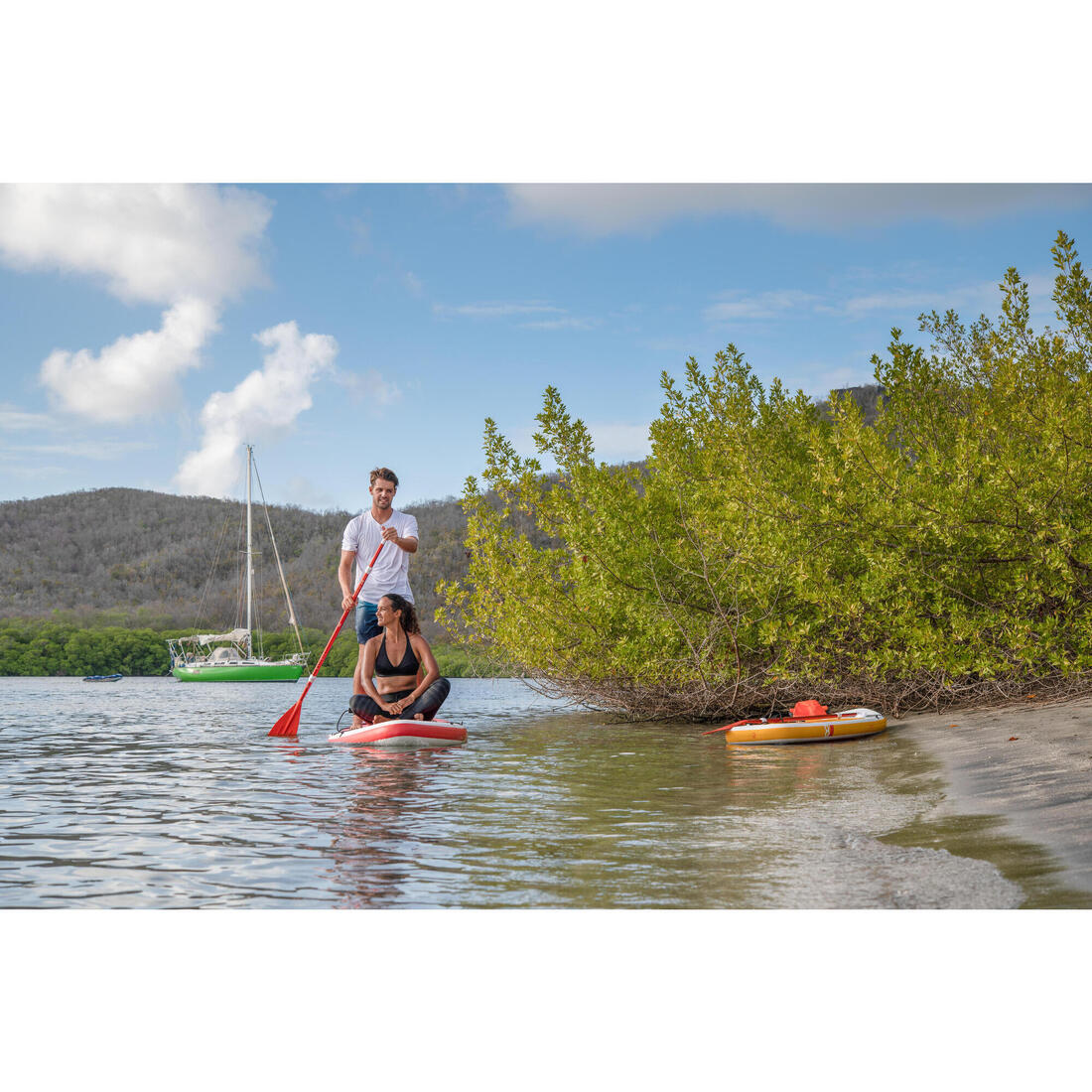 Pagaie de stand up paddle compacte 100 en 5 parties - 160-220 cm.