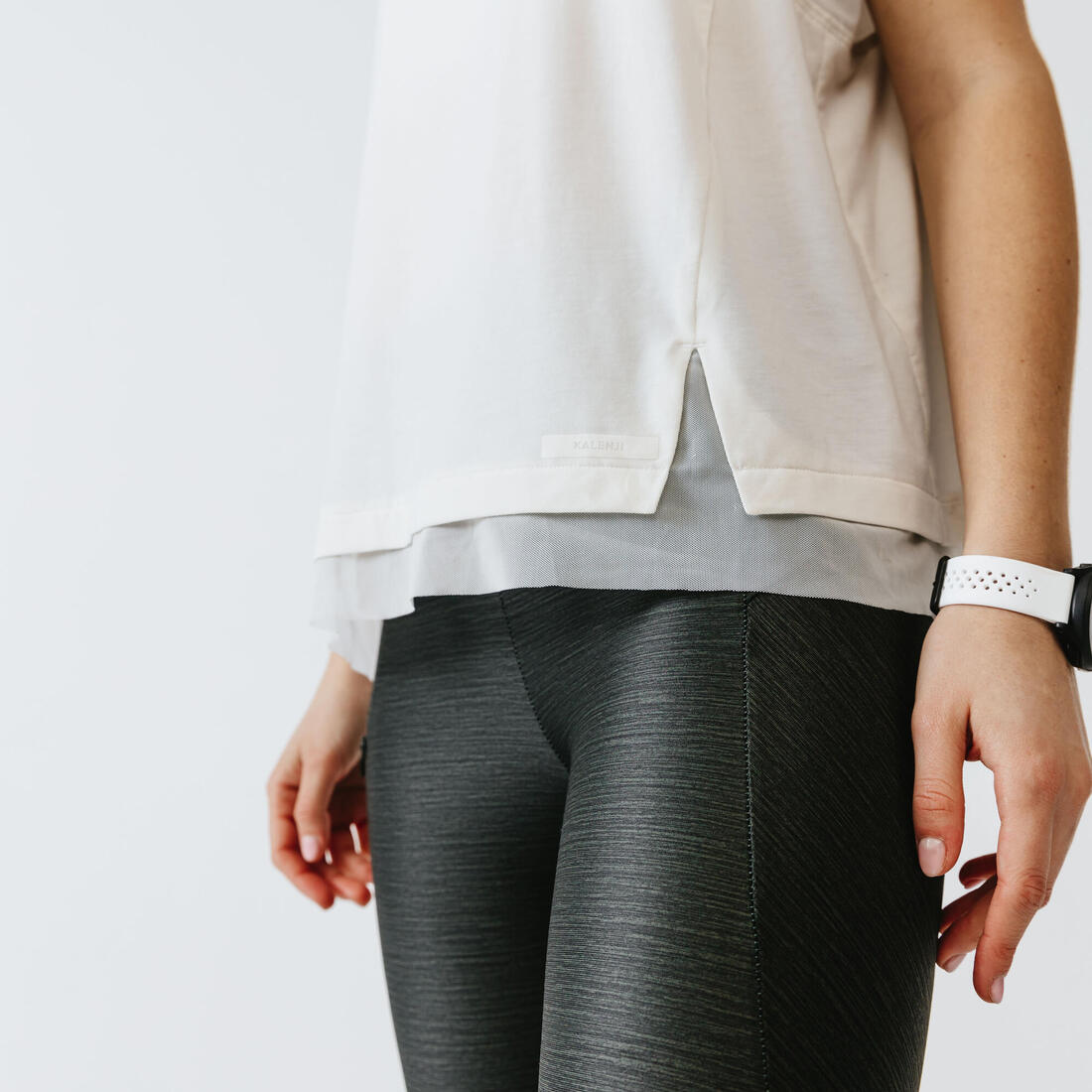 Legging court running respirant femme - Dry+ Feel noir