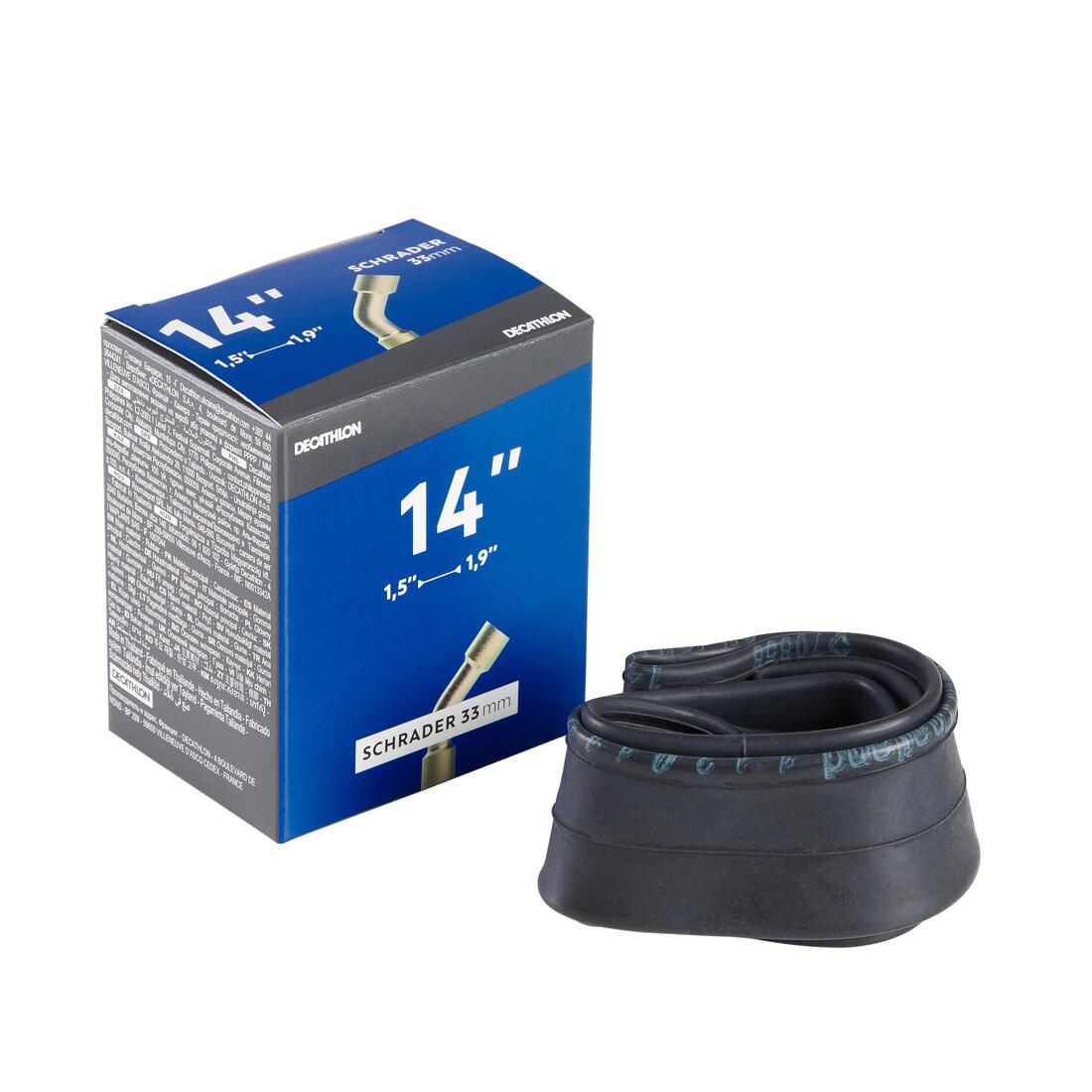 Chambre a air 14" section 1,5 a 1,9 valve schrader coudee