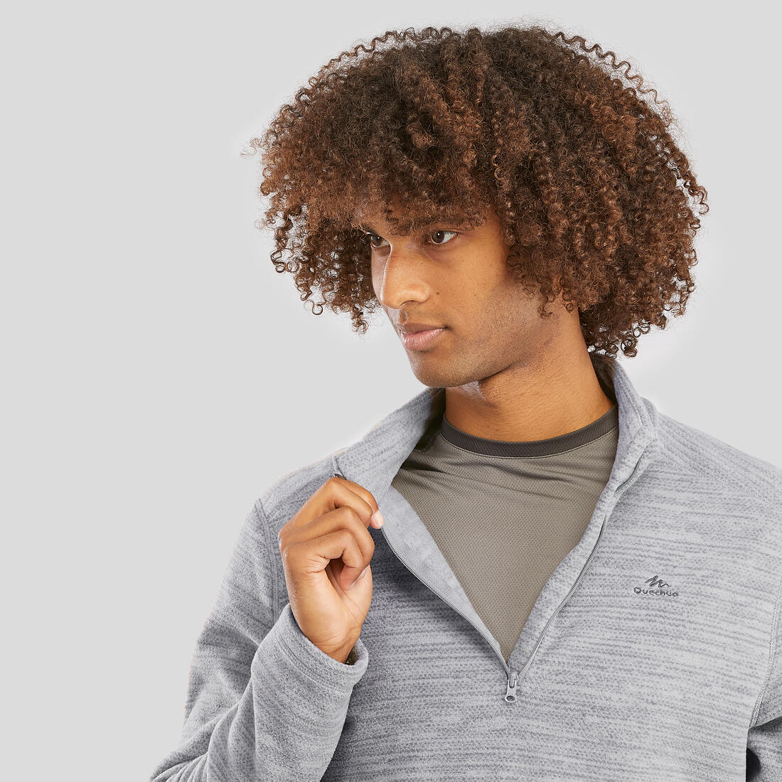Polaire de randonnée montagne homme, MH100 demi zip