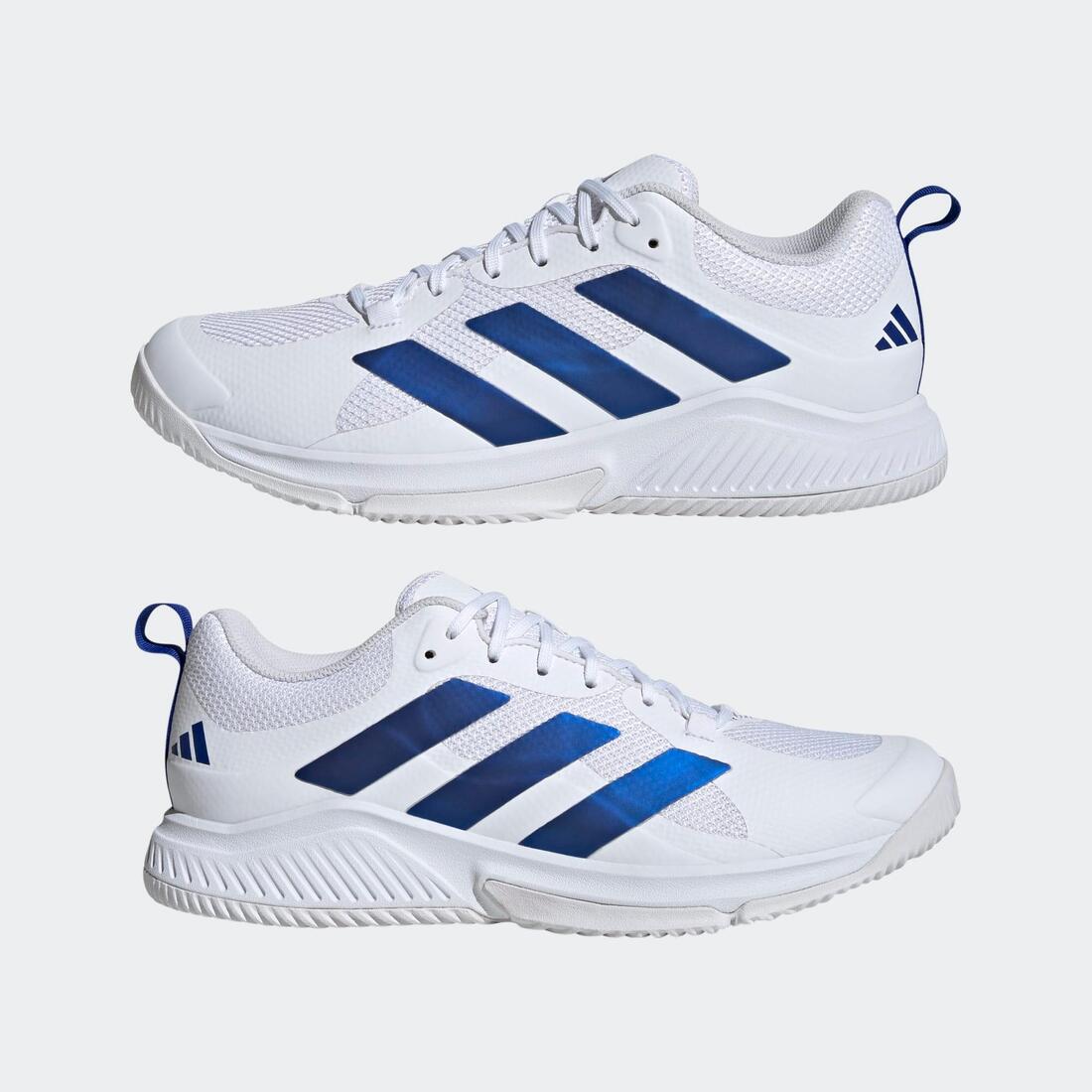 Chaussures de handball adulte - adidas court team bounce blanc / bleu