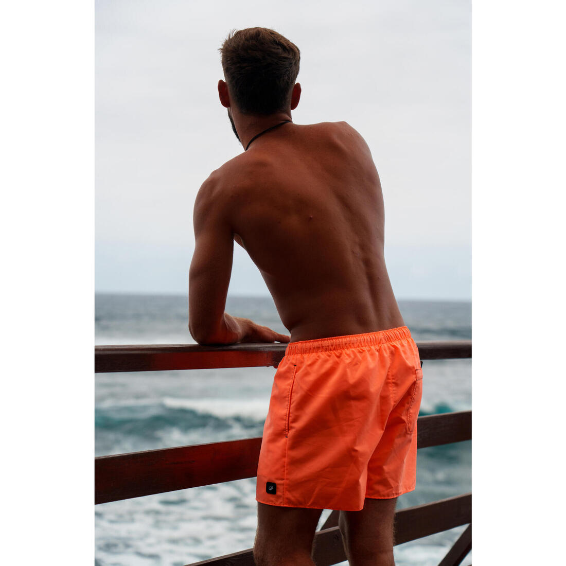 Boardshort surf 100 Court 15" Homme - Hendaia pockets Khaki